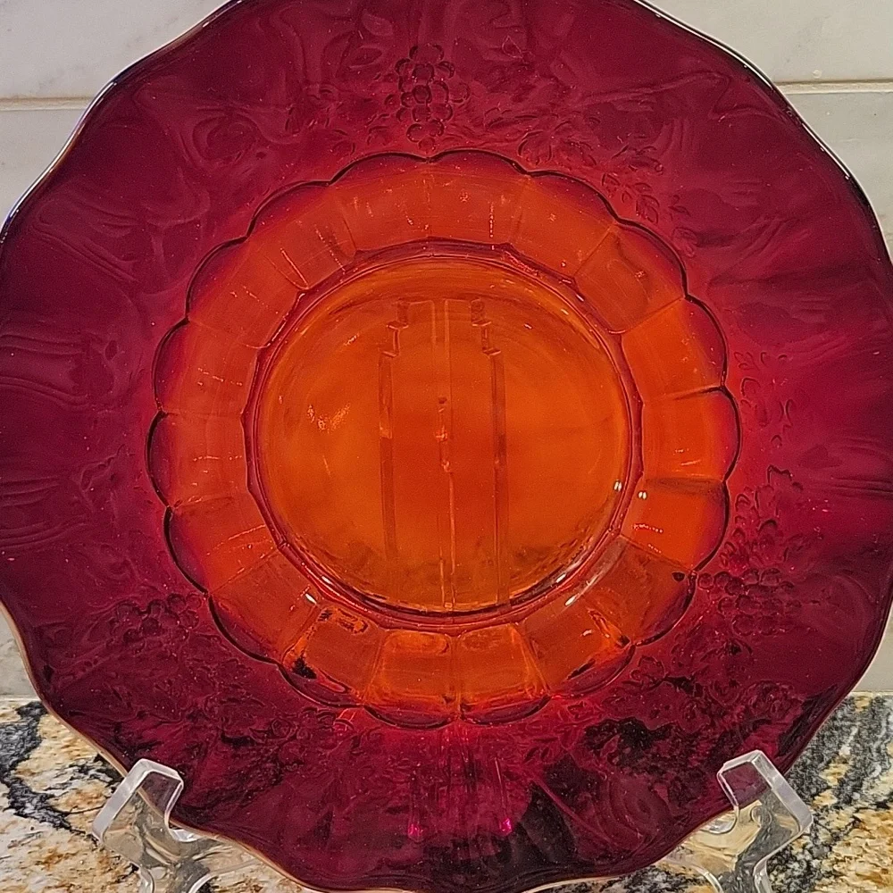 Westmoreland Paneled Grape Ruby Red Elegant Glass – Mid Century Vintage №3
